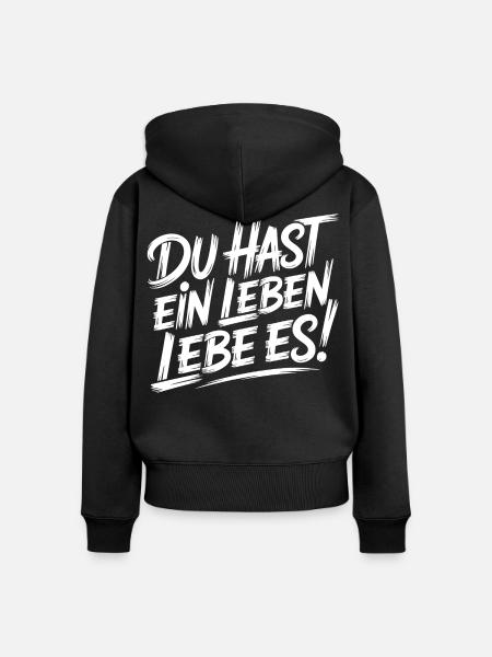 Lebe dein Leben - Frauen Premium Bio Zip Hoodie - Schwarz