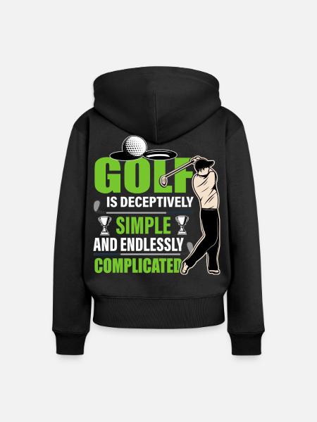 Golf - Frauen Premium Bio Zip Hoodie - Schwarz