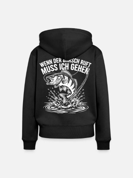 Barsch Angeln - Frauen Premium Bio Zip Hoodie - Schwarz