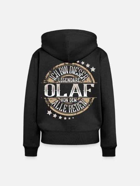 Olaf - Frauen Premium Bio Zip Hoodie - Schwarz