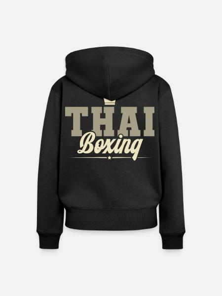 Thai Boxing - Frauen Premium Bio Zip Hoodie - Schwarz