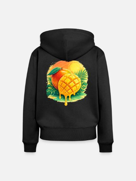 Mango Paradise - Frauen Premium Bio Zip Hoodie - Schwarz