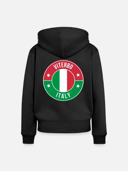 Viterbo Italien Abzeichenkreis - Frauen Premium Bio Zip Hoodie - Schwarz