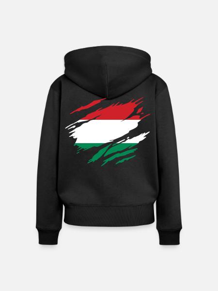 Ungarn Ungarische Flagge Ungarisch - Frauen Premium Bio Zip Hoodie - Schwarz