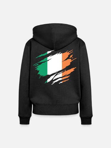 Irland-Irische Flagge - Frauen Premium Bio Zip Hoodie - Schwarz