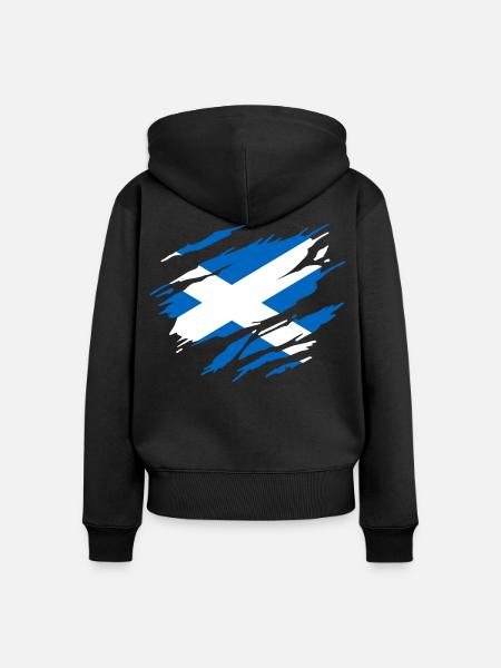 Schottische schottische Flagge - Frauen Premium Bio Zip Hoodie - Schwarz