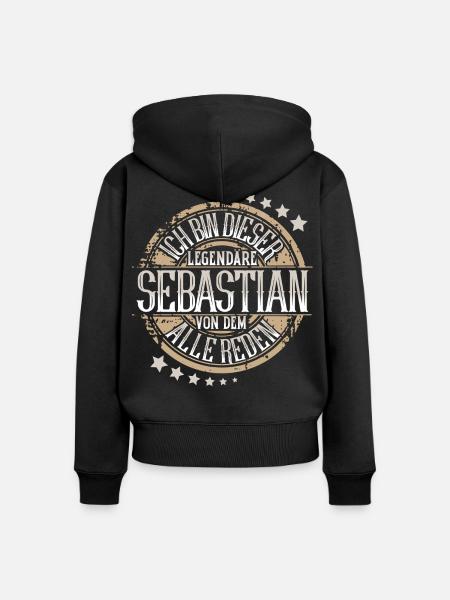Sebastian - Frauen Premium Bio Zip Hoodie - Schwarz