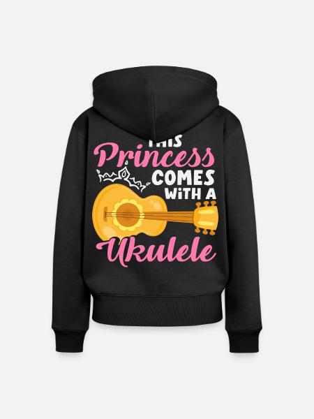 Lustiges Ukulele Designs Und Sprüche - Frauen Premium Bio Zip Hoodie - Schwarz