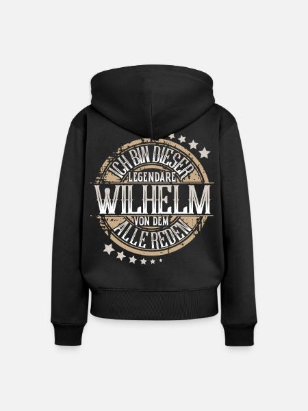 Wilhelm - Frauen Premium Bio Zip Hoodie - Schwarz