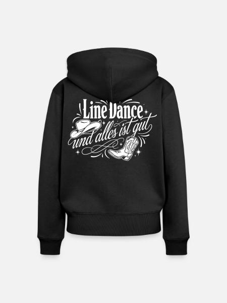 Country Line Dance - Frauen Premium Bio Zip Hoodie - Schwarz