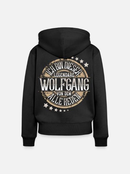 Wolfgang - Frauen Premium Bio Zip Hoodie - Schwarz