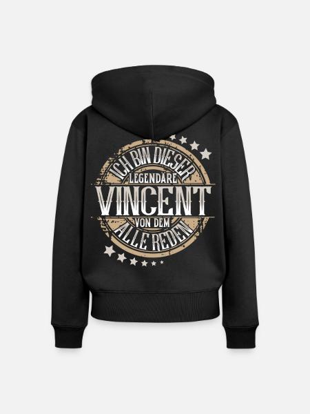 Vincent - Frauen Premium Bio Zip Hoodie - Schwarz