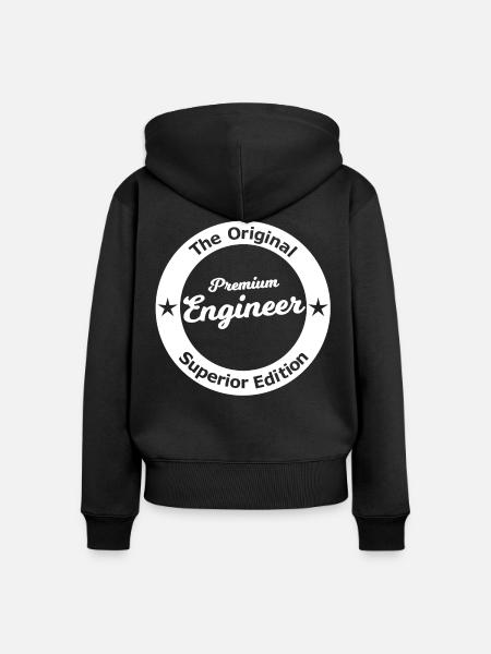 Premium Engineer Abzeichen - Frauen Premium Bio Zip Hoodie - Schwarz
