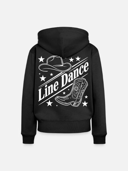 Line Dance Western Boot Flair - Frauen Premium Bio Zip Hoodie - Schwarz