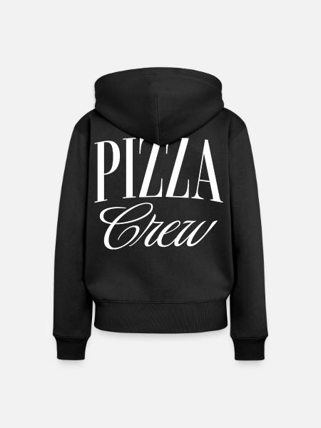 Pizza Crew - Frauen Premium Bio Zip Hoodie - Schwarz
