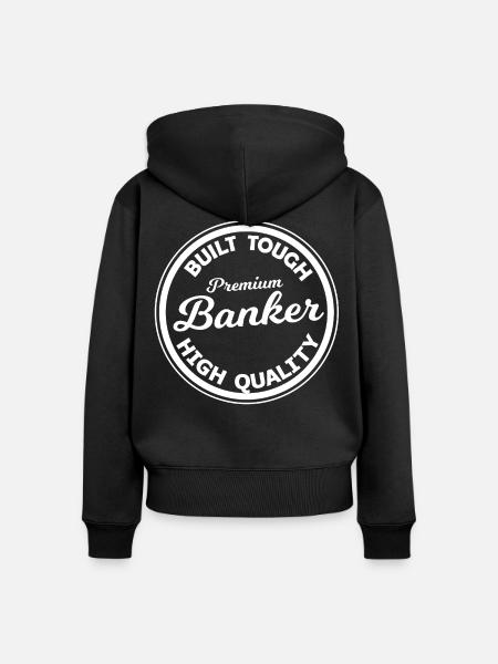 Premium Banker Abzeichen - Frauen Premium Bio Zip Hoodie - Schwarz