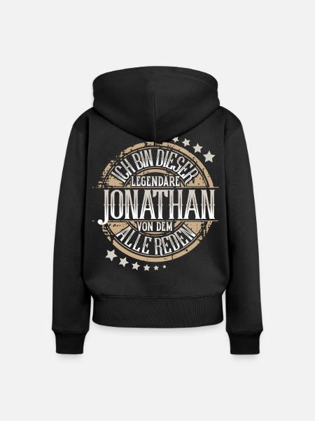 Jonathan - Frauen Premium Bio Zip Hoodie - Schwarz