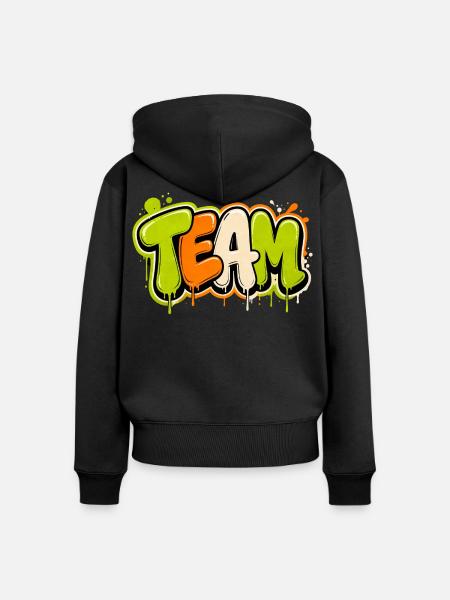 Team - Frauen Premium Bio Zip Hoodie - Schwarz