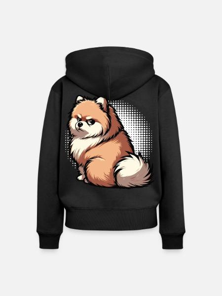 Zwergspitz Zwergspitze Spitzhund Zwergspitzhalter - Frauen Premium Bio Zip Hoodie - Schwarz