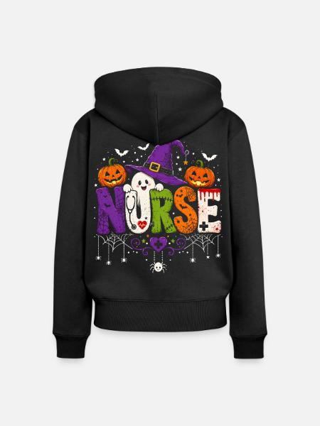 Krankenschwester Krankenpfleger Halloween - Frauen Premium Bio Zip Hoodie - Schwarz