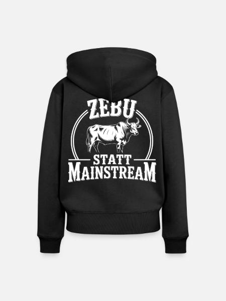 Zebu Motiv - Frauen Premium Bio Zip Hoodie - Schwarz