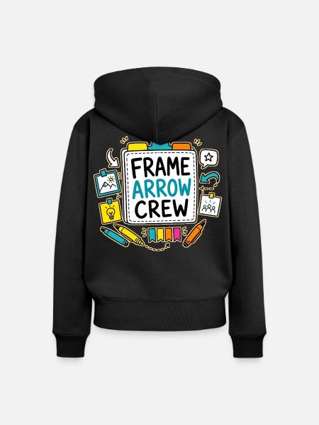 FRAME ARROW CREW - Frauen Premium Bio Zip Hoodie - Schwarz