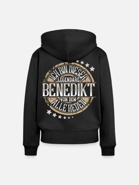 Benedikt - Frauen Premium Bio Zip Hoodie - Schwarz