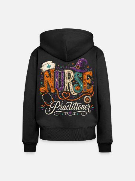 Krankenschwester Krankenpfleger Halloween - Frauen Premium Bio Zip Hoodie - Schwarz