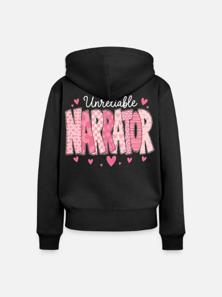 Unzuverlässiger Erzähler, Buchliebhaber, Autor - Frauen Premium Bio Zip Hoodie - Schwarz