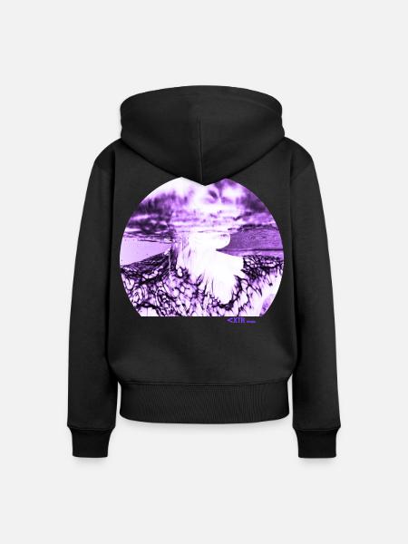 Lila Tattoo - Frauen Premium Bio Zip Hoodie - Schwarz