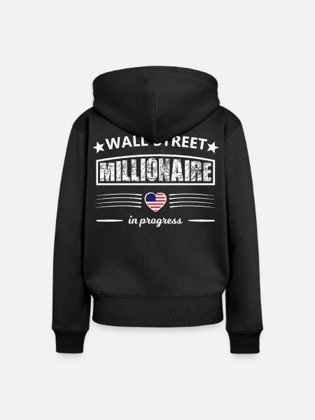 Wall Street Millionär in Bau - Frauen Premium Bio Zip Hoodie - Schwarz