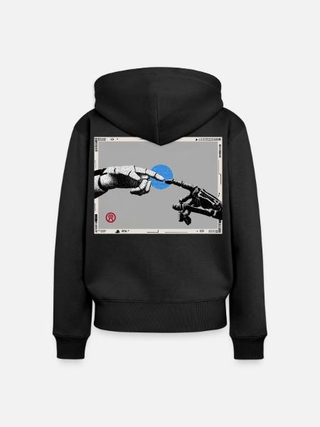 Die letzte Schöpfung - Frauen Premium Bio Zip Hoodie - Schwarz