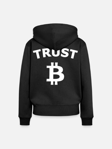 Vertrauen in Bitcoin Grafik - Frauen Premium Bio Zip Hoodie - Schwarz