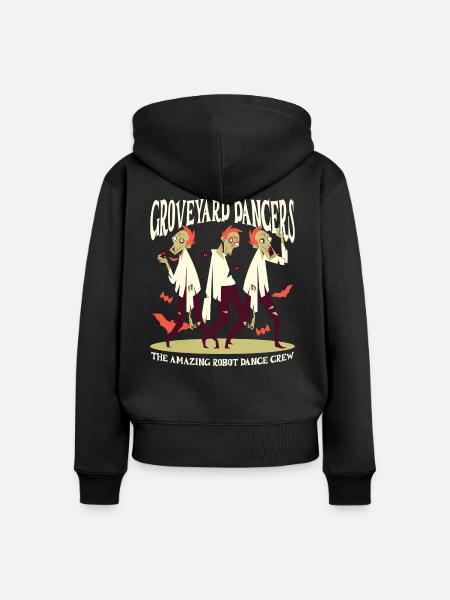 ROBOT DANCE CREW - Frauen Premium Bio Zip Hoodie - Schwarz