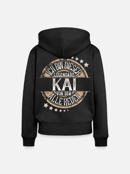 Kai - Frauen Premium Bio Zip Hoodie - Schwarz