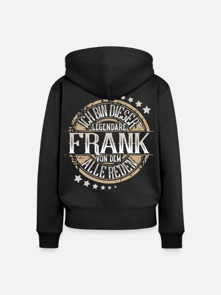 Frank - Frauen Premium Bio Zip Hoodie - Schwarz