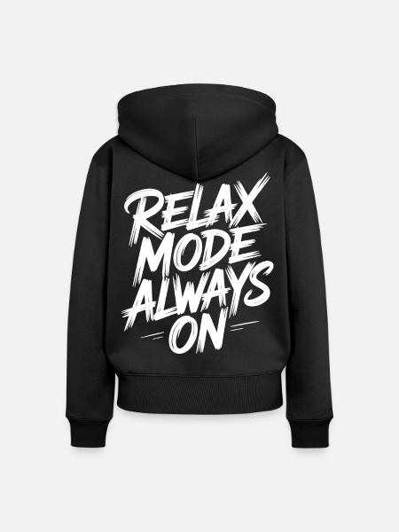 Relaxmodus Immer An - Frauen Premium Bio Zip Hoodie - Schwarz