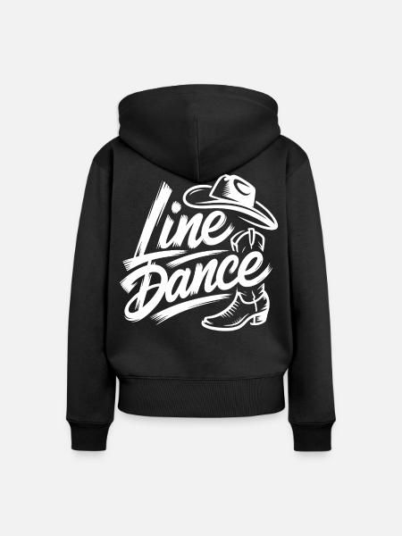 Line Dance Cowboy Spirit - Frauen Premium Bio Zip Hoodie - Schwarz