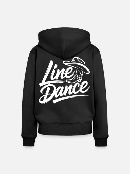 Line Dance Motiv - Frauen Premium Bio Zip Hoodie - Schwarz