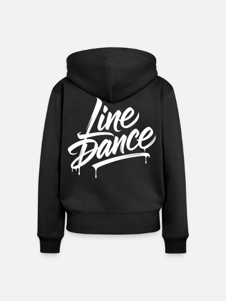 Line Dance Graffiti Schrift - Frauen Premium Bio Zip Hoodie - Schwarz