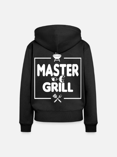 Master of Grill Grillsprüche Chef BBQ - Frauen Premium Bio Zip Hoodie - Schwarz