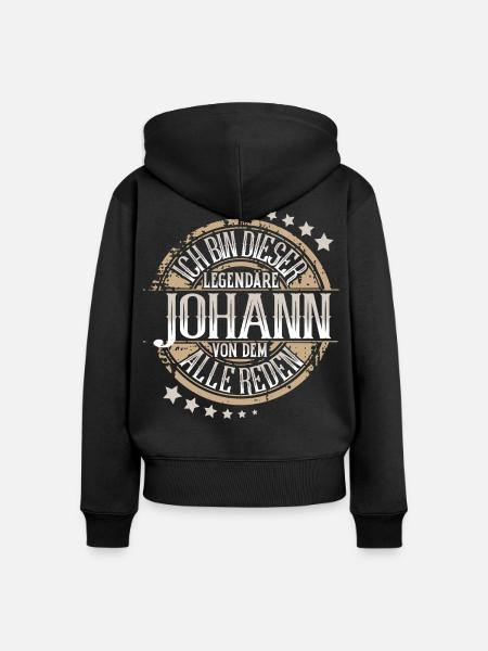 Johann - Frauen Premium Bio Zip Hoodie - Schwarz