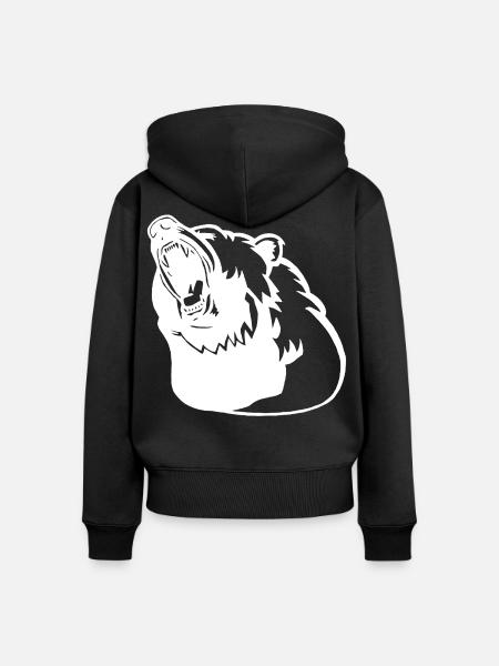 Das Erwachen des Eisbären - Frauen Premium Bio Zip Hoodie - Schwarz