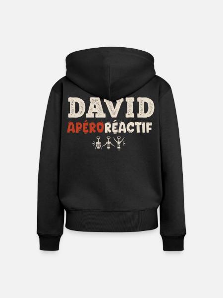 David Apéroréactif – Humorgeschenk - Frauen Premium Bio Zip Hoodie - Schwarz