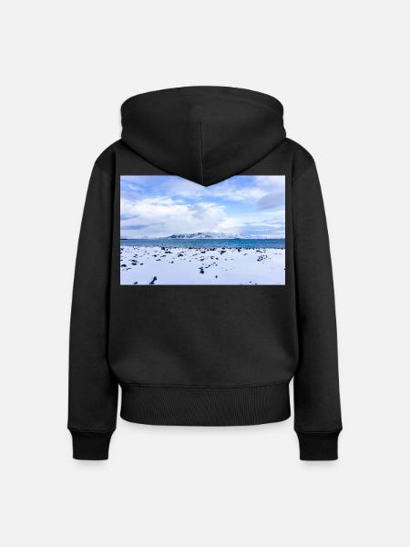 Iceland Winter Wonderland - Frauen Premium Bio Zip Hoodie - Schwarz