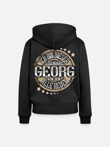 Georg - Frauen Premium Bio Zip Hoodie - Schwarz