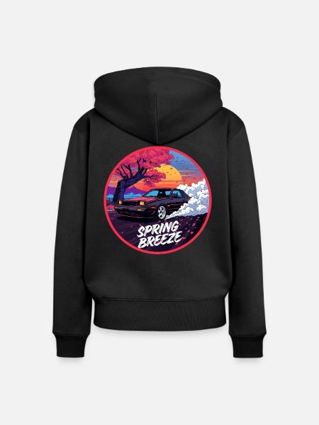 Spring Breeze Kirsch-Performance - Frauen Premium Bio Zip Hoodie - Schwarz