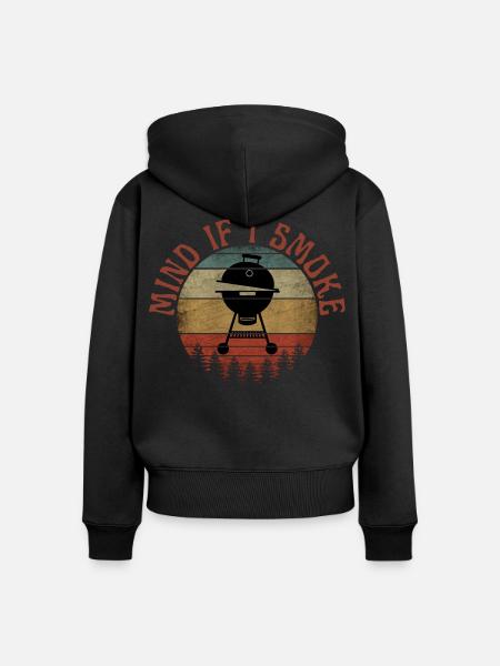 DARF ICH RAUCHEN - Frauen Premium Bio Zip Hoodie - Schwarz