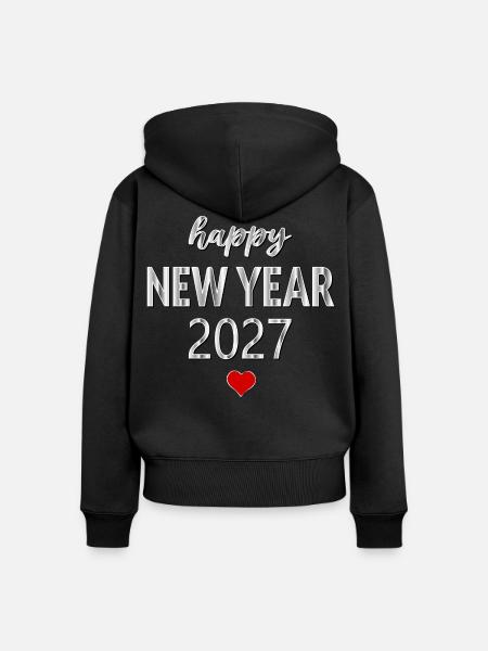 Happy New Year 2027 - Frauen Premium Bio Zip Hoodie - Schwarz