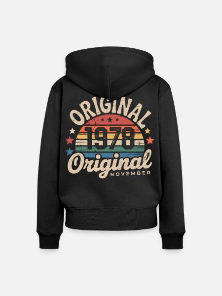 November 1978 – November 1978 - Frauen Premium Bio Zip Hoodie - Schwarz